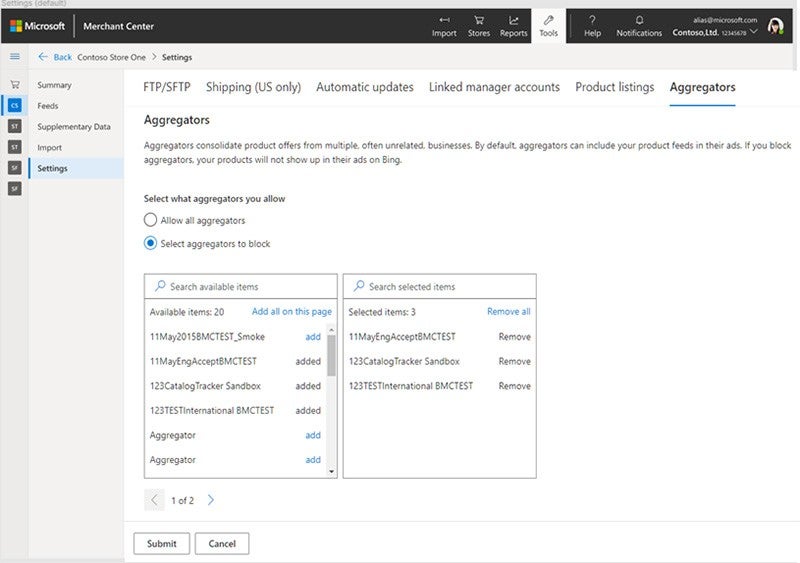 Snapshot of the flexible partner aggregators platform